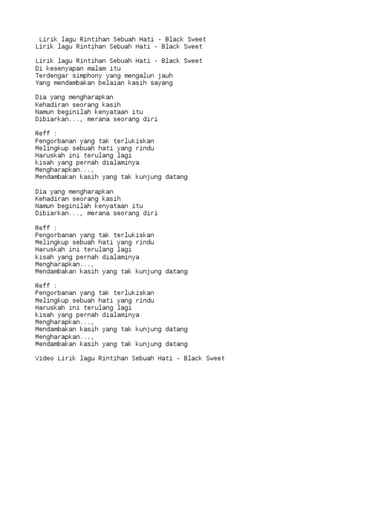 Rintihan Sebuah Hati