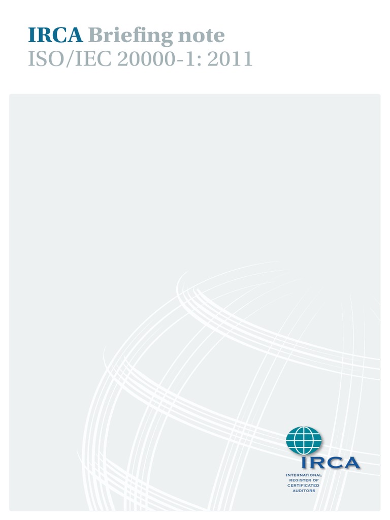 Irca Briefing Note Iso Iec 20000-1 PDF | PDF | Information Security ...