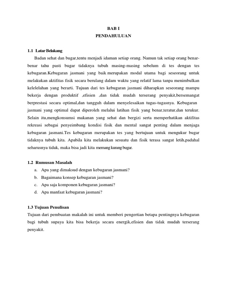 Makalah Kebugaran Jasmani Pdf Contoh Makalah