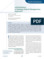 Mechanical Ventilation: Ventilator Settings, Patient Management, and Nursing Care