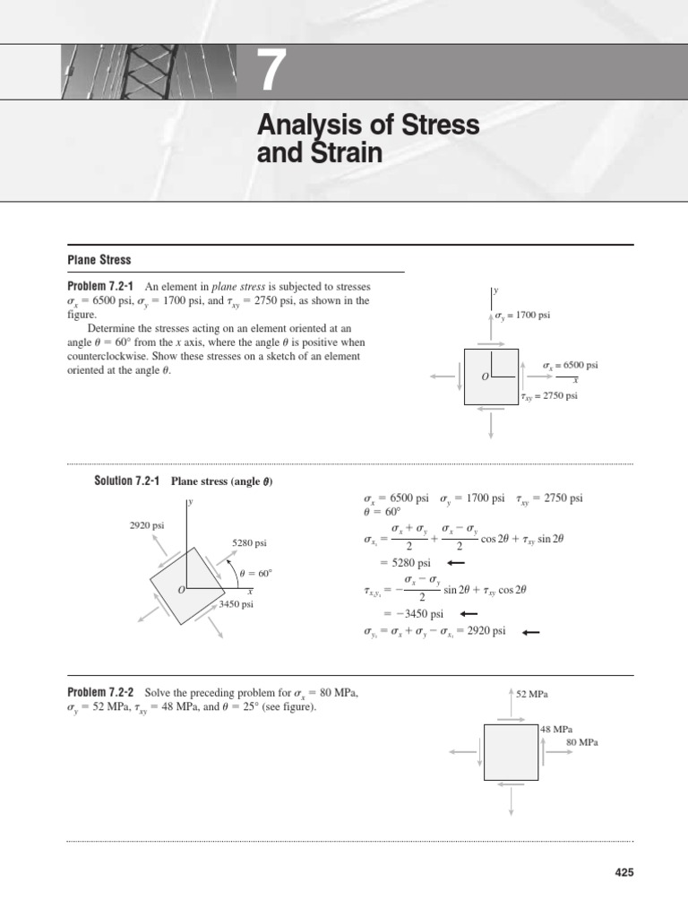 Plane Stress Analysis and Solutions | PDF | Stress (Mechanics) | Angle