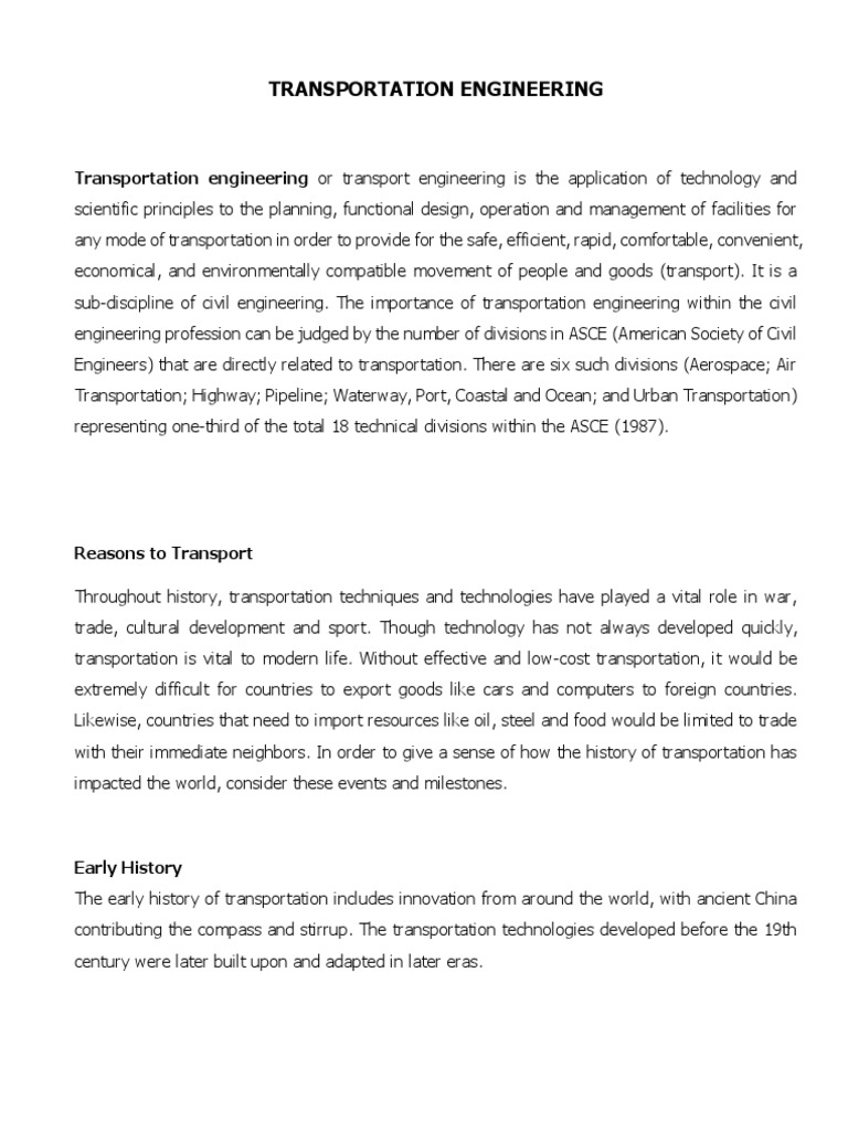 Overview of Transportation Engineering | PDF | Metro Manila ...