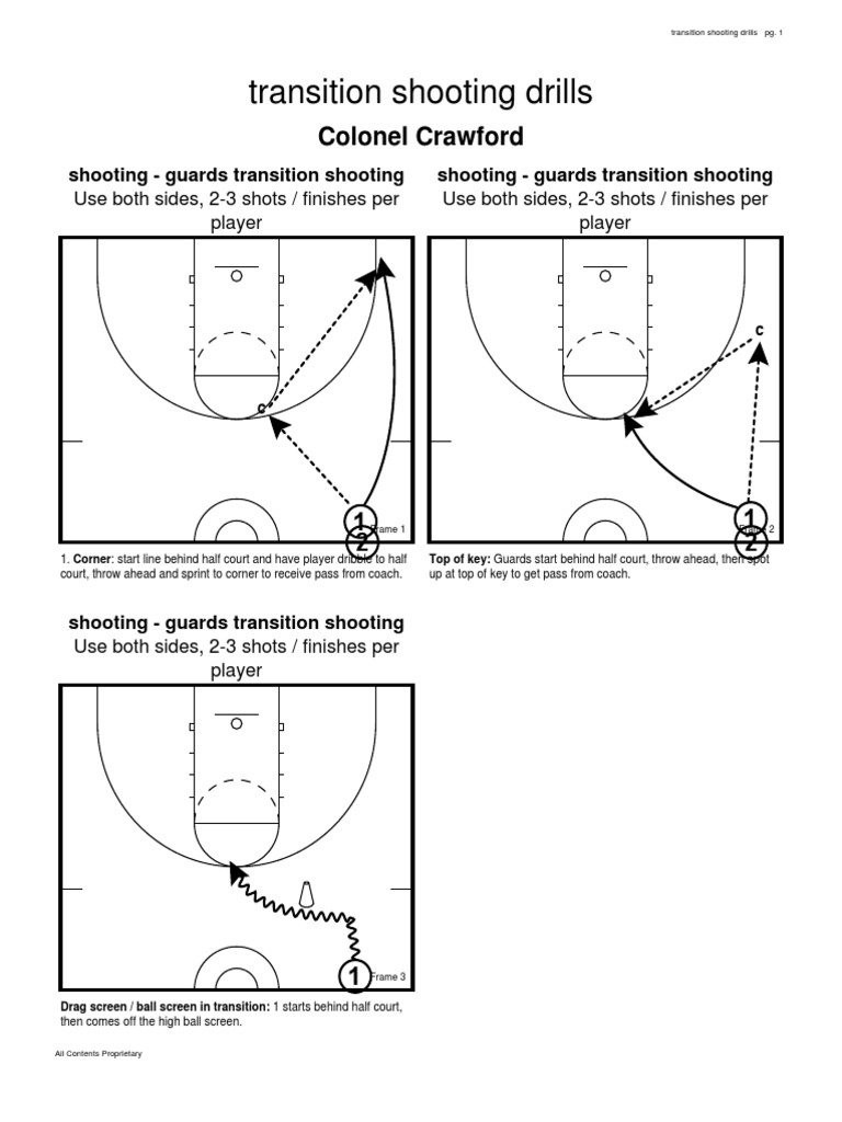 Transition Shooting Drills PDF Basketball Positions Sports Rules