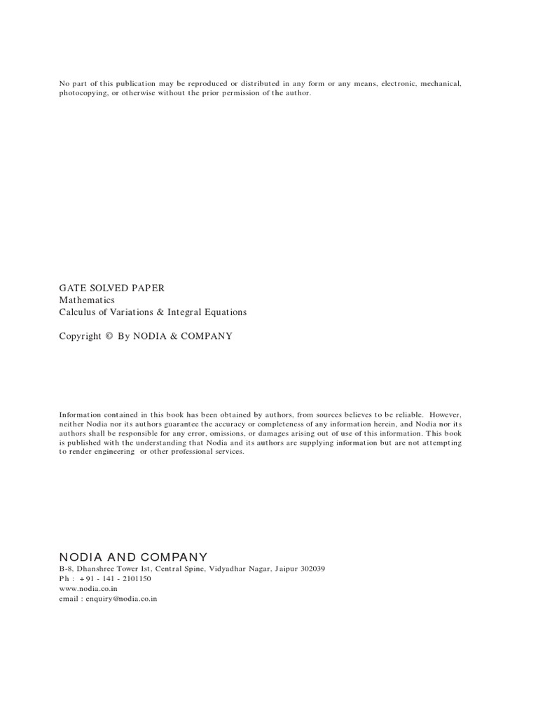 MA Calculus of Variations Integral Equations | PDF | Ordinary ...