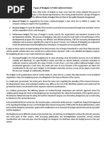 Types of Budgets in Public Administration