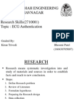 Shantilal Shah Engineering College, Bhavnagar Research Skills (2710001) Topic: ECG Authentication