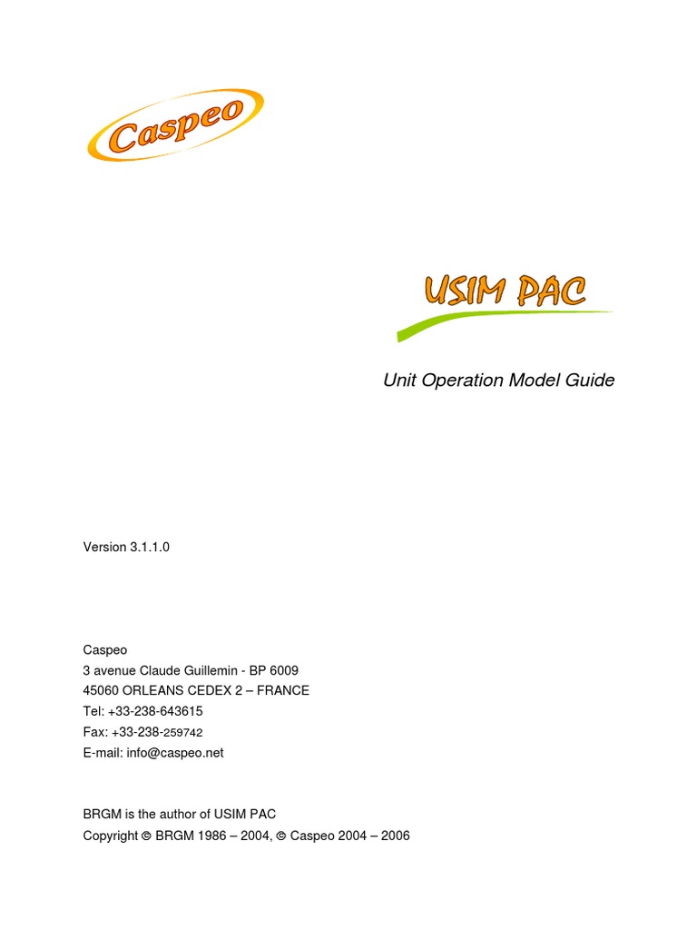 USIM PAC 31 Unit Operation Model Guide | PDF | Parameter (Computer ...