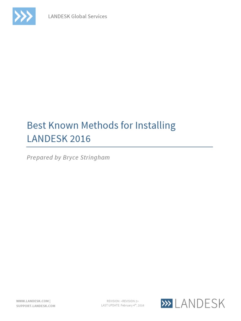 LANDESK Management Suite 2016 Install Guide PDF Microsoft Windows