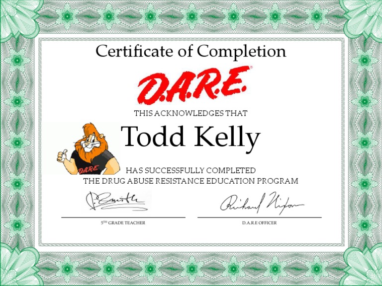 D.A.R.E. Program Completion Certificate | PDF | Career & Growth