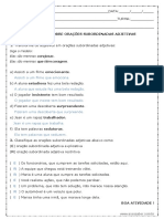 Atividade de Português Orações Subordinadas Adjetivas 9º Ano Com Respostas (2)