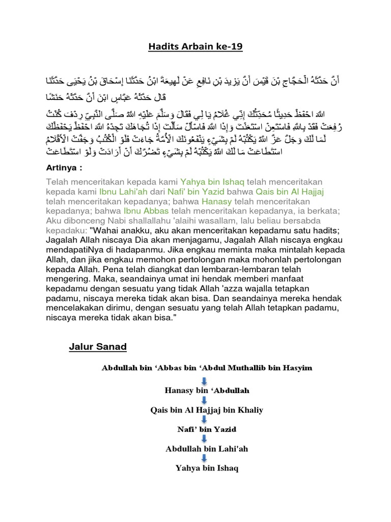 Hadits Arbain Ke 19 Pdf