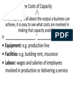 The Costs of Business Capacity: Equipment, Facilities & Labor