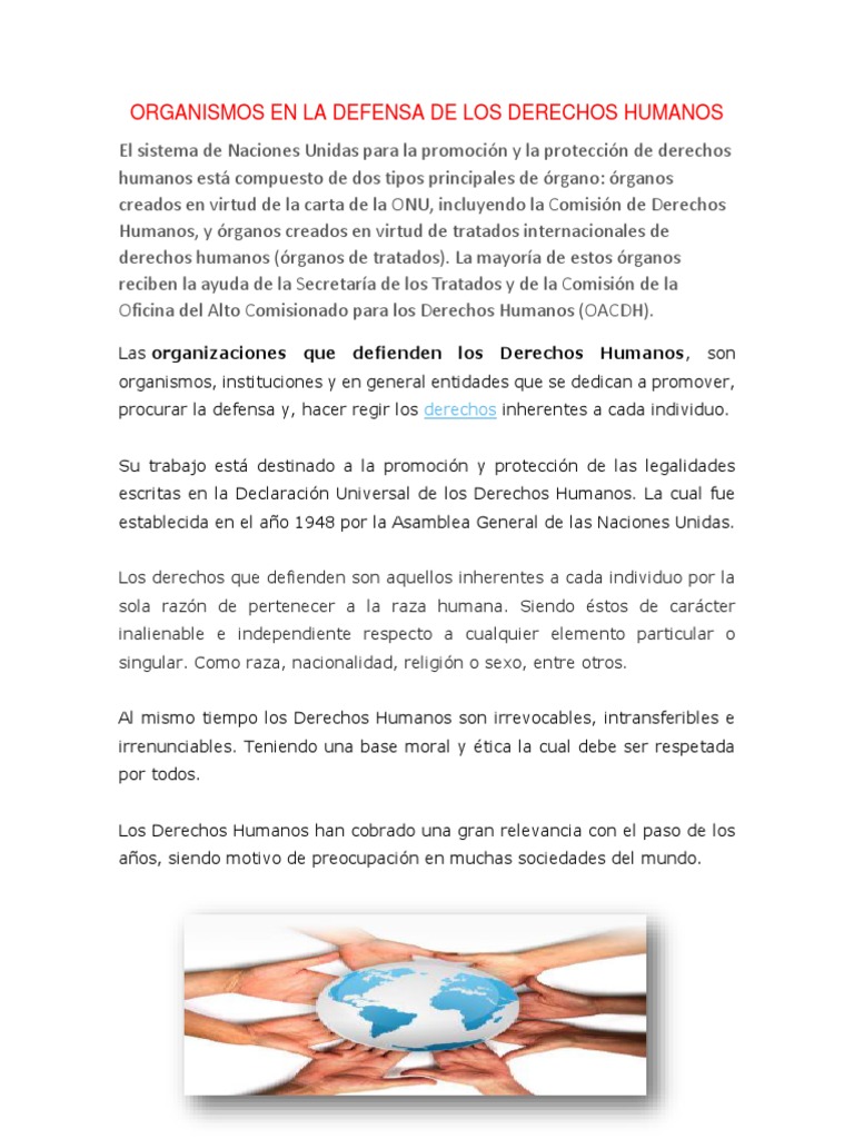 Organismos en La Defensa de Los Derechos Humanos | PDF | Derechos ...