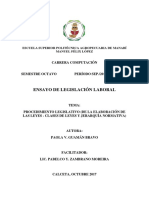 Ensayo PROCEDIMIENTO LEGISLATIVO EN ECUADOR