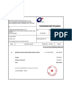 Commercial Invoice: Battery For Electric Reach Truck Tf20-72