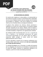 Documento de la CATT "Las Tres Reformas del Gobierno"