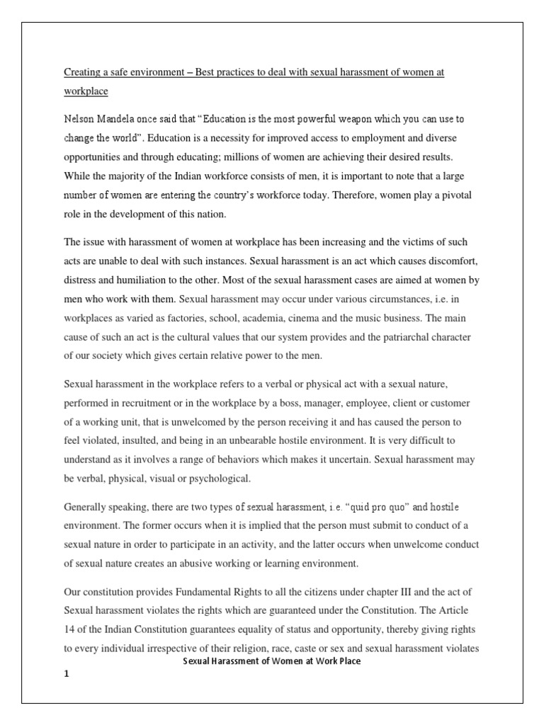 Sexual Harassment Essays: Examples, Topics, Titles, & Outlines