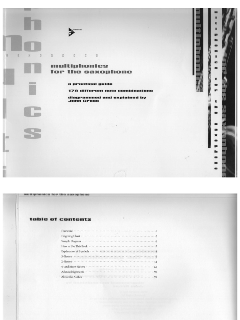 John Gross Multiphonics For The Saxophone PDF