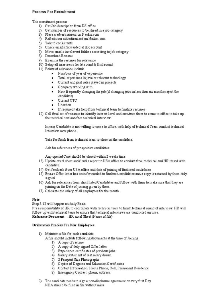 Recruitment Process Overview | PDF | Recruitment | Résumé