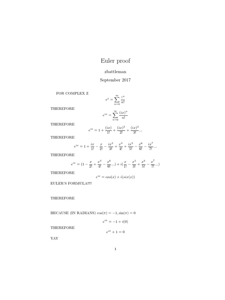 Euler Proof | PDF