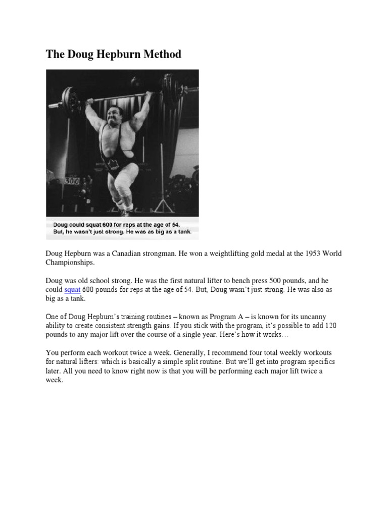The Doug Hepburn Method Pdf Management Of Obesity Physical