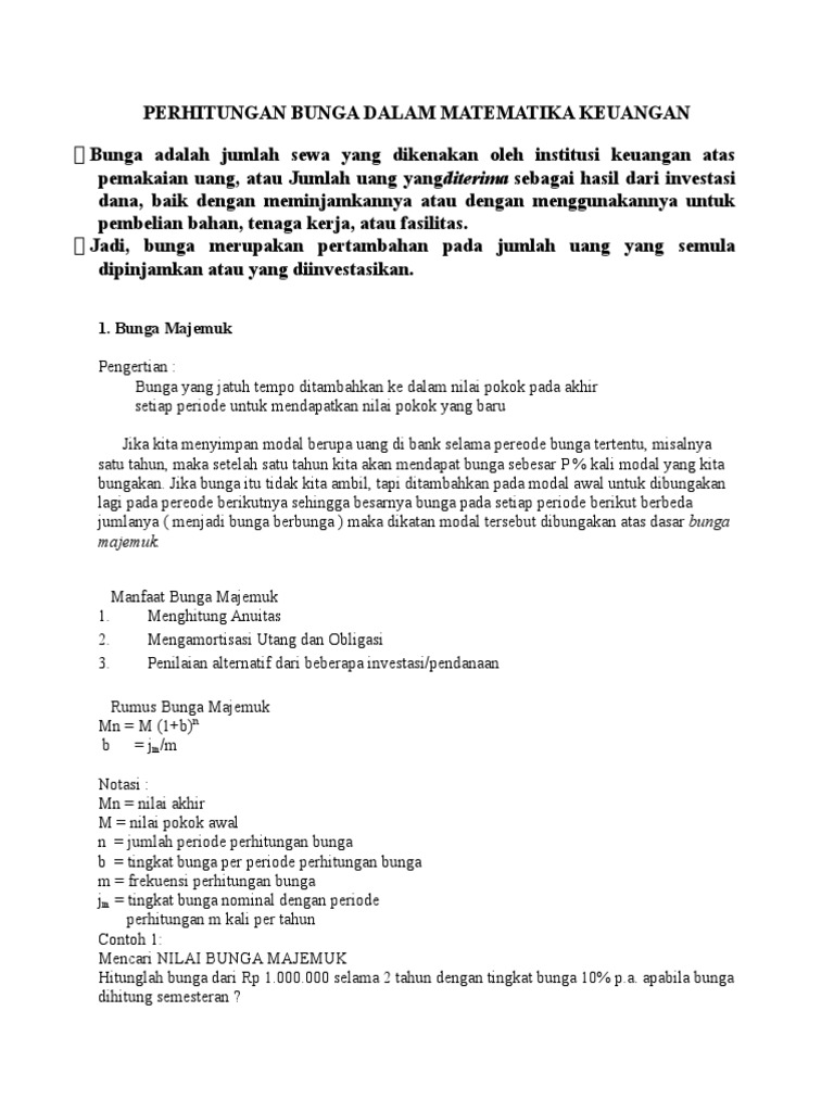 Simak! Contoh Soal Bunga Majemuk Menghitung Nilai Akhir