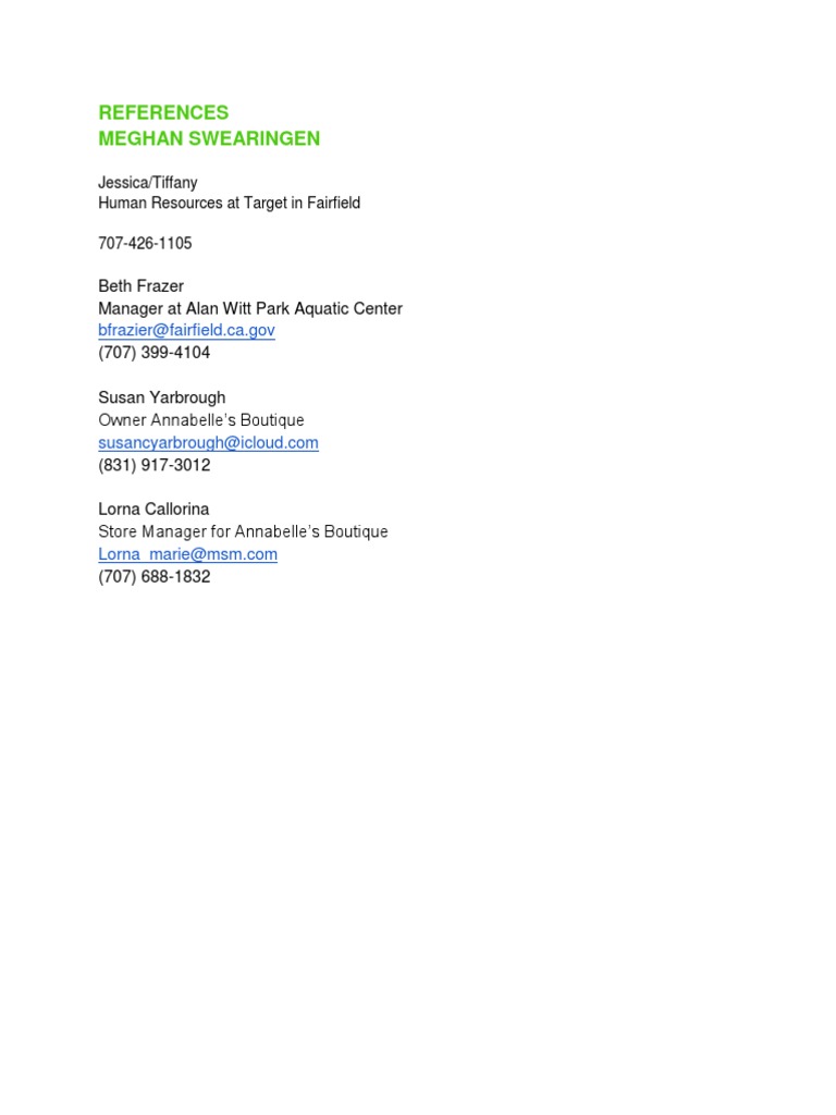 Contact List for Local Businesses | PDF