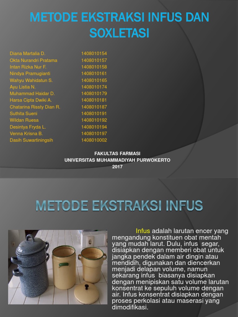 Metode Ekstraksi Infus dan Sokletasi | PDF