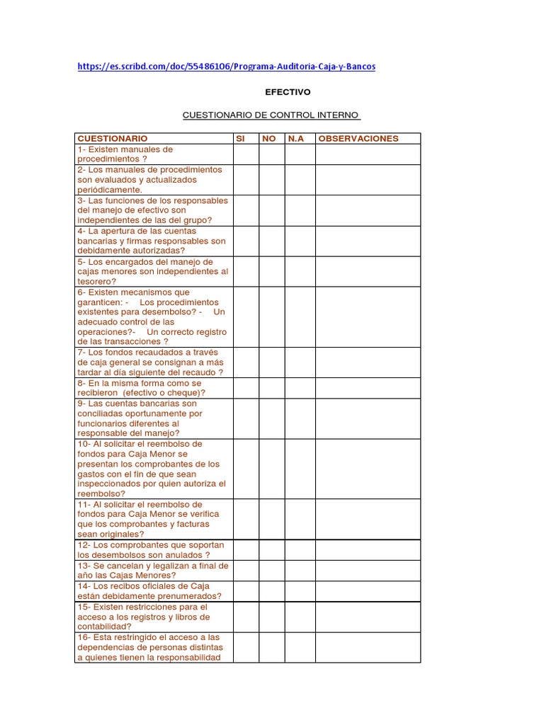 Control Interno de Caja y Bancos | PDF | Cheque | Bancos