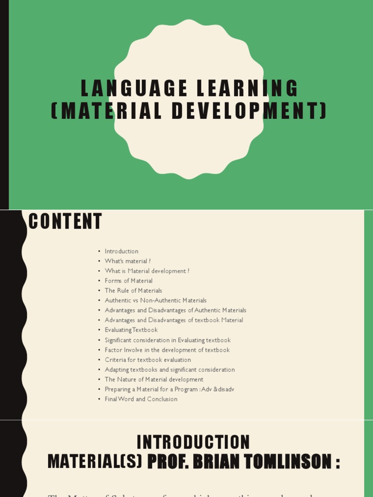 Language Learning (Material Development) PDF Textbook Applied