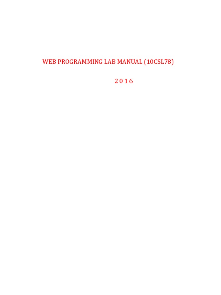 Web Lab Manual Nhce - Updated | PDF | Xhtml | Html
