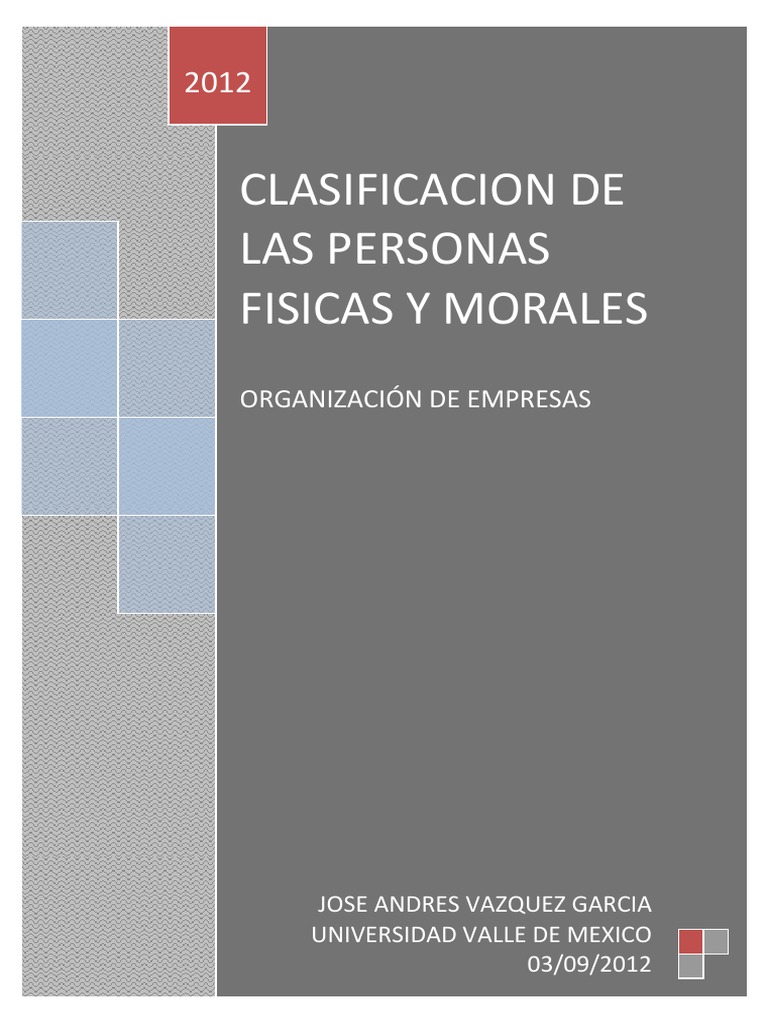 Clasificación de Personas Físicas y Morales | PDF | Impuesto sobre la ...