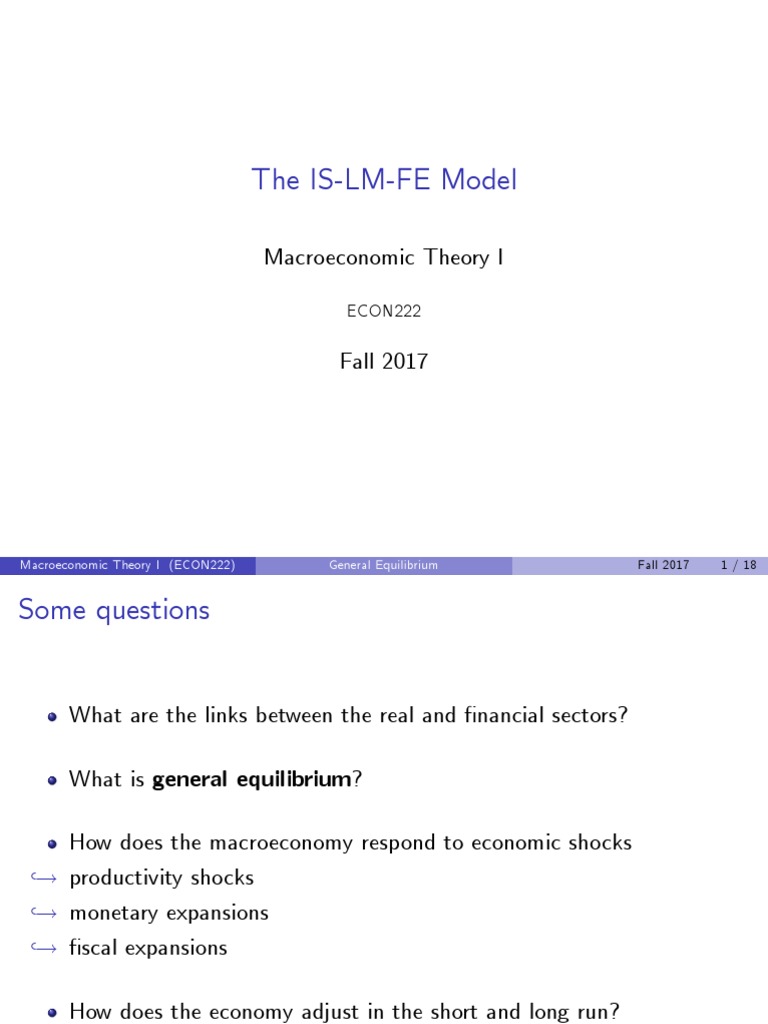 Understanding the IS-LM-FE Model | PDF | Macroeconomics | Economic ...