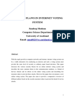 Security Flaws in Internet Voting System: Sandeep Mudana Computer Science Department University of Auckland Email