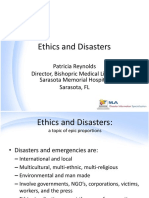 Ethics and Disasters: Patricia Reynolds Director, Bishopric Medical Library Sarasota Memorial Hospital Sarasota, FL