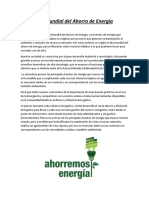 Día Mundial del Ahorro de Energía - Cómo ahorrar y cuidar el medio ambiente