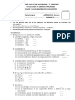 Evaluacion Del Primer Parcial - 2do Quim - 9no Ciencias Naturales