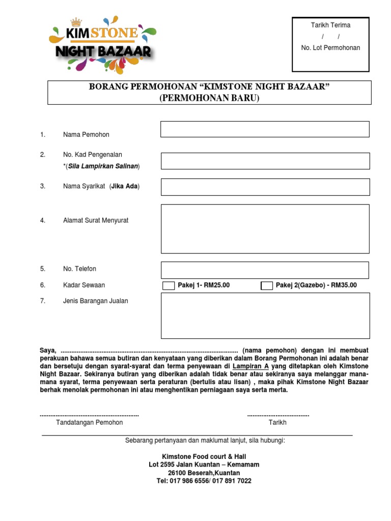 Borang Sewa Tapak Pdf
