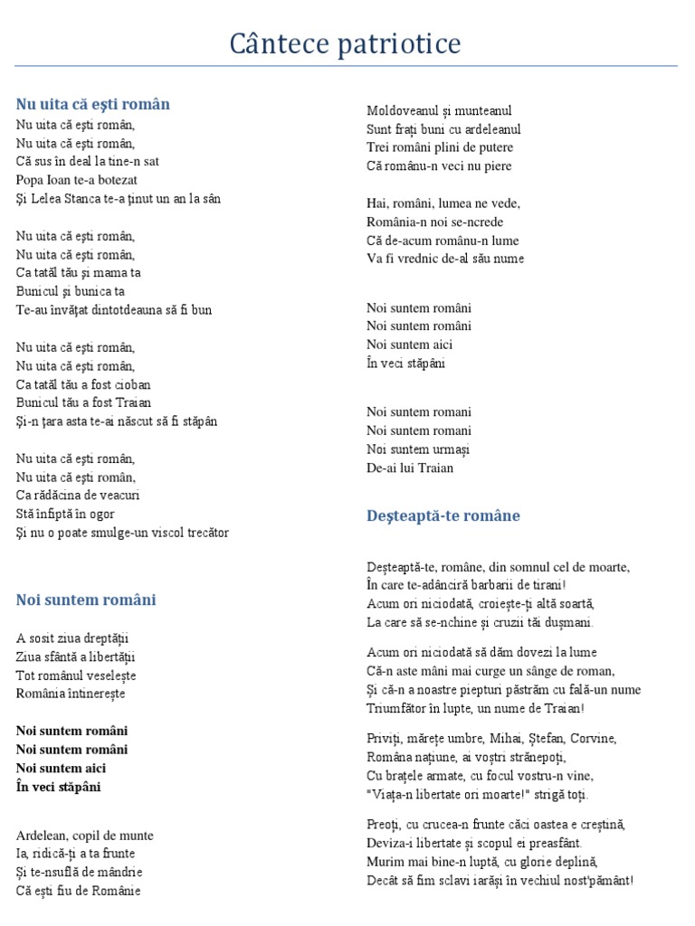 Cantece Patriotice
