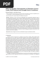 Foods: Effect On Quality Characteristics of Tomatoes Grown Under Well-Watered and Drought Stress Conditions