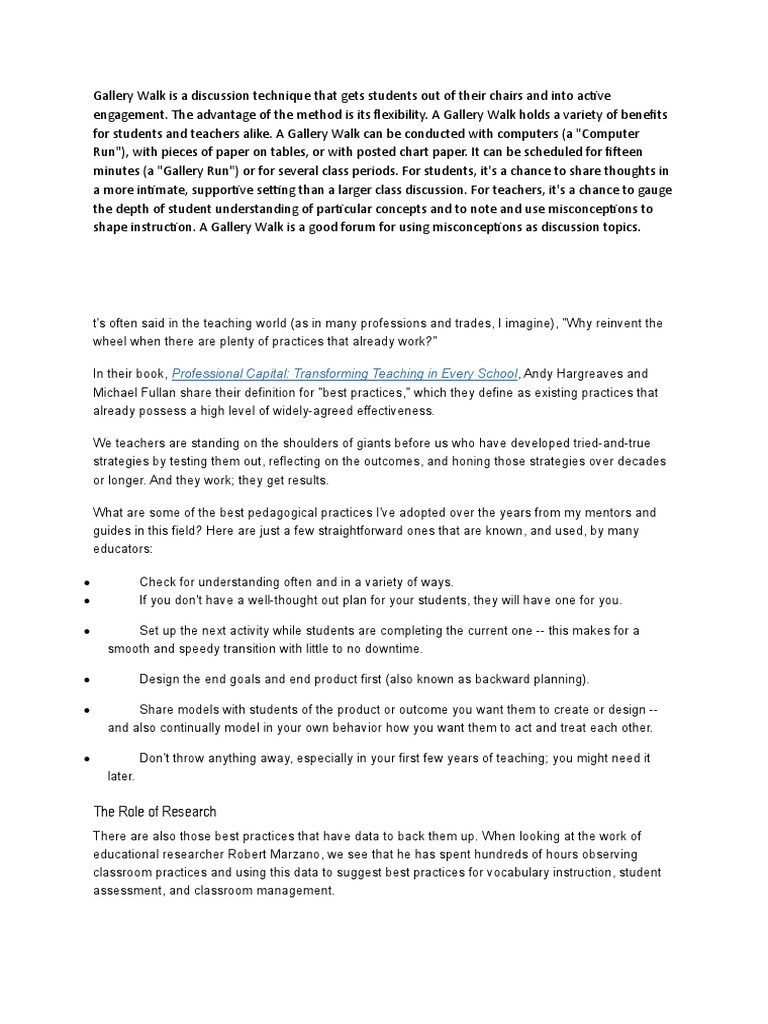 Gallery Walk Is A Discussion Technique That Gets Students Out of Their ...