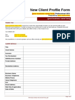 New Client Profile Form