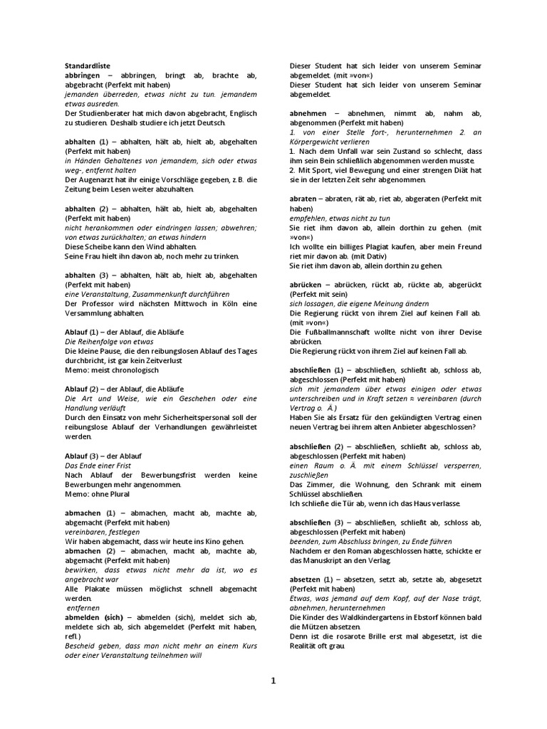 Wortschatz C1 Standardliste PDF