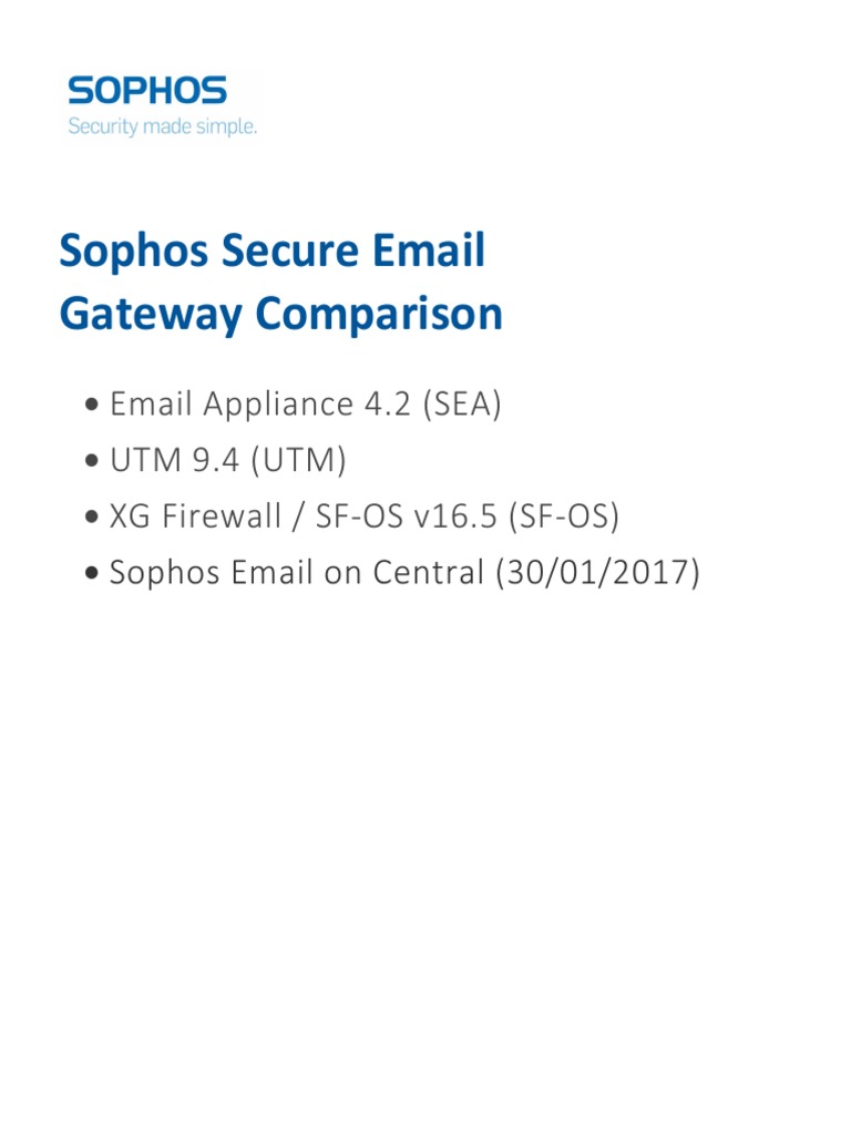 Sophos Secure Email Gateway Solutions Guide Protocols