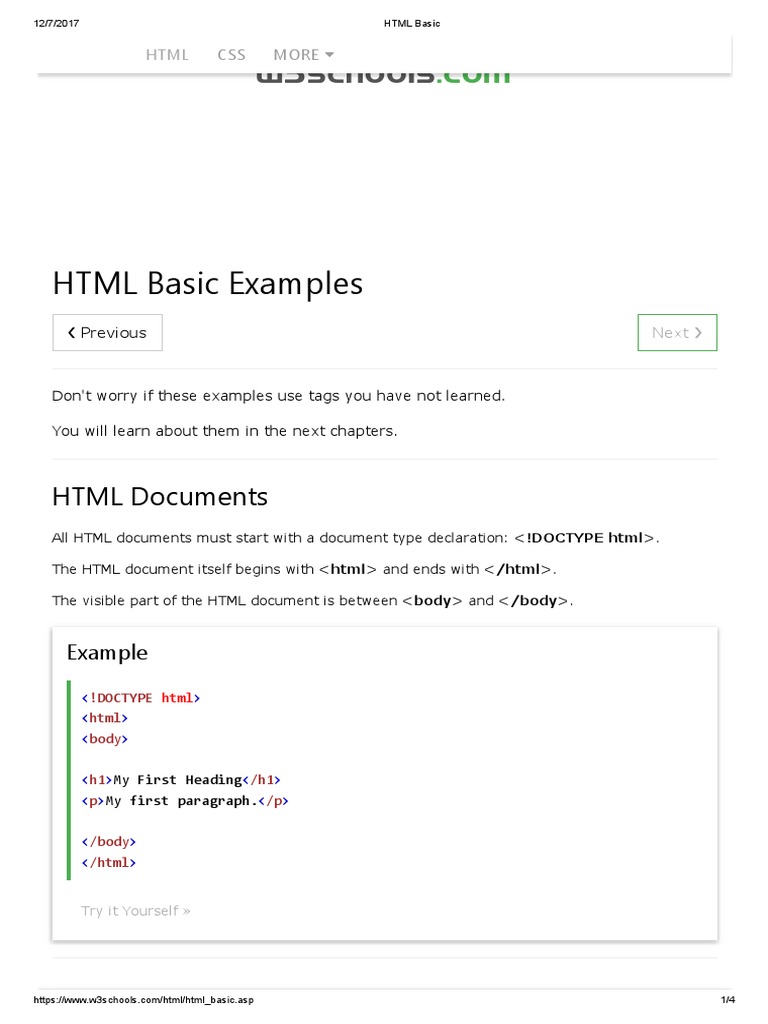 W3schools Html Basic