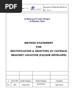 Method Statement FOR Rectification & Grouting at Catwalk Bracket Location (Façade Envelope)