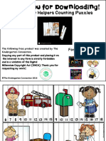 Thank You For Downloading!: Community Helpers Counting Puzzles