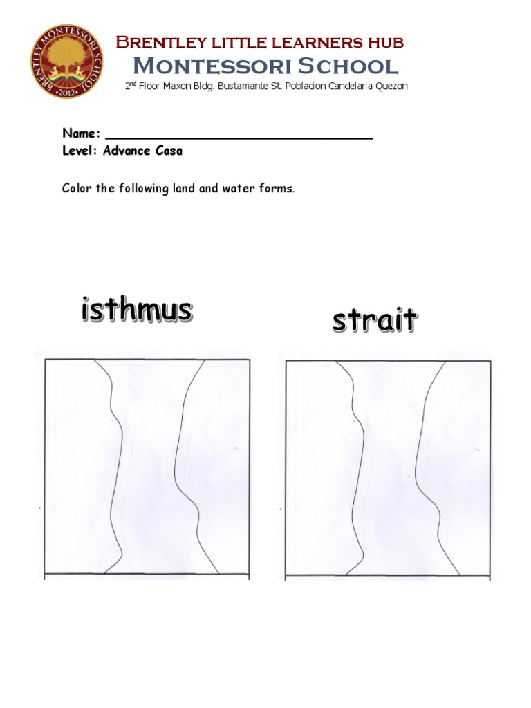 IsthmusStrait Worksheets PDF