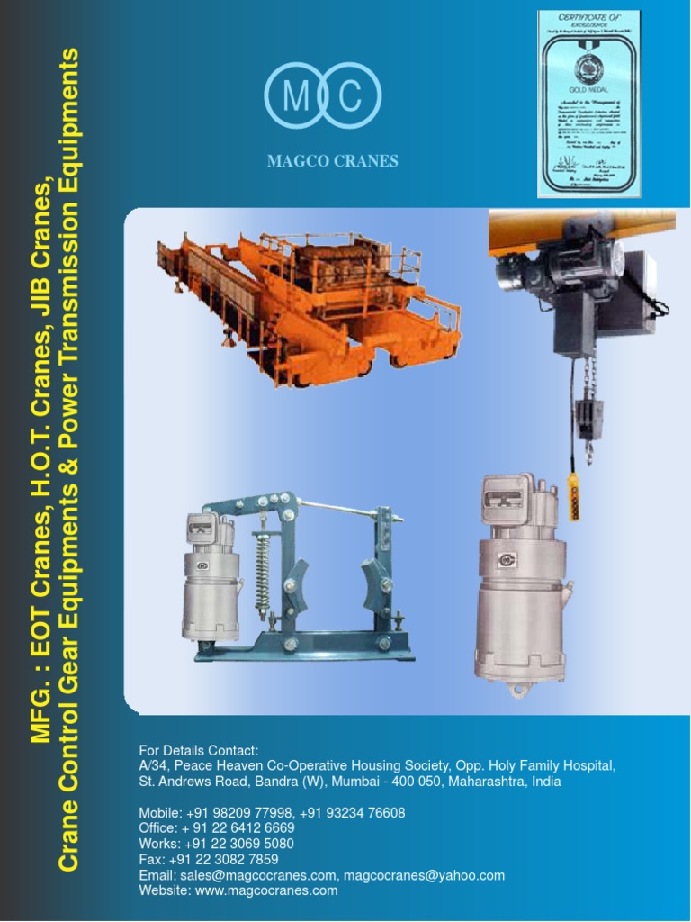EOT Crane Manufacturing Overview | PDF | Crane (Machine) | Transmission ...