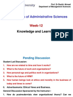 Philosophies of Administrative Sciences: Knowledge and Learning